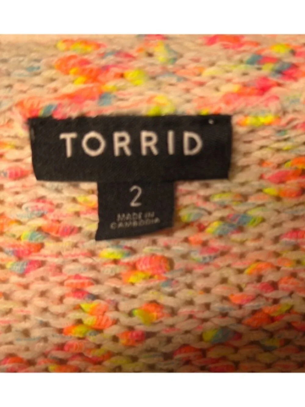 Torrid Womens 2 Pink Marled Flamingo Pullover Tunic Long Colorful Sweater